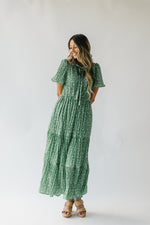 The Wheatley Tie Detail Maxi Dress in Green
