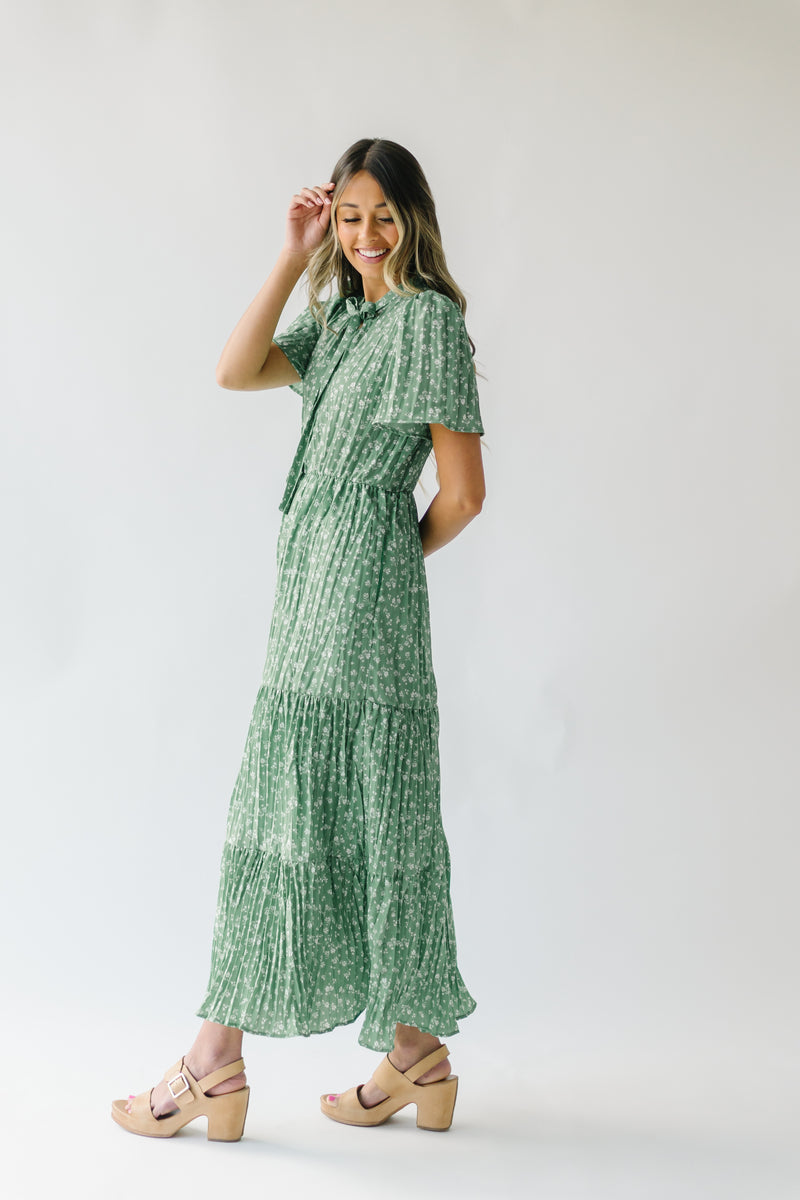 The Wheatley Tie Detail Maxi Dress in Green