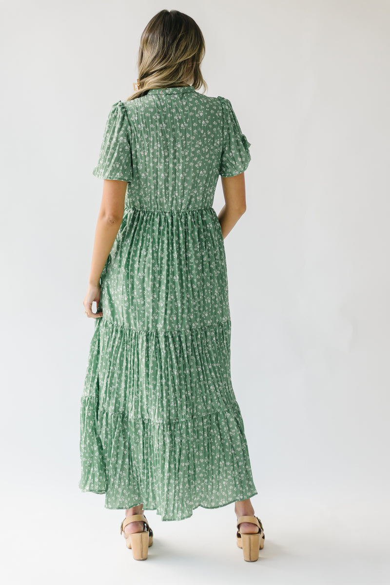 The Wheatley Tie Detail Maxi Dress in Green
