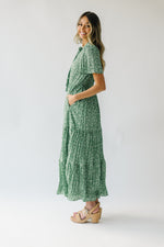 The Wheatley Tie Detail Maxi Dress in Green