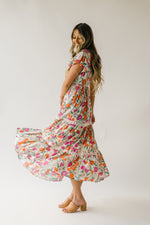 The Azula Tiered Floral Maxi Dress in Natural