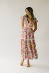 The Azula Tiered Floral Maxi Dress in Natural