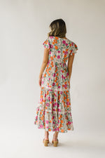 The Azula Tiered Floral Maxi Dress in Natural