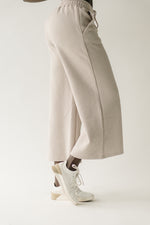 The Ronnie Textured Wide Leg Pant in Warm Grey