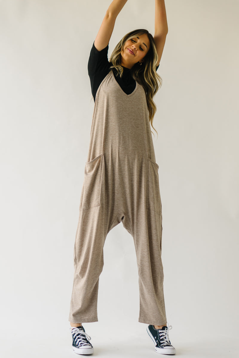The Elwood Knit Jumpsuit in Oatmeal