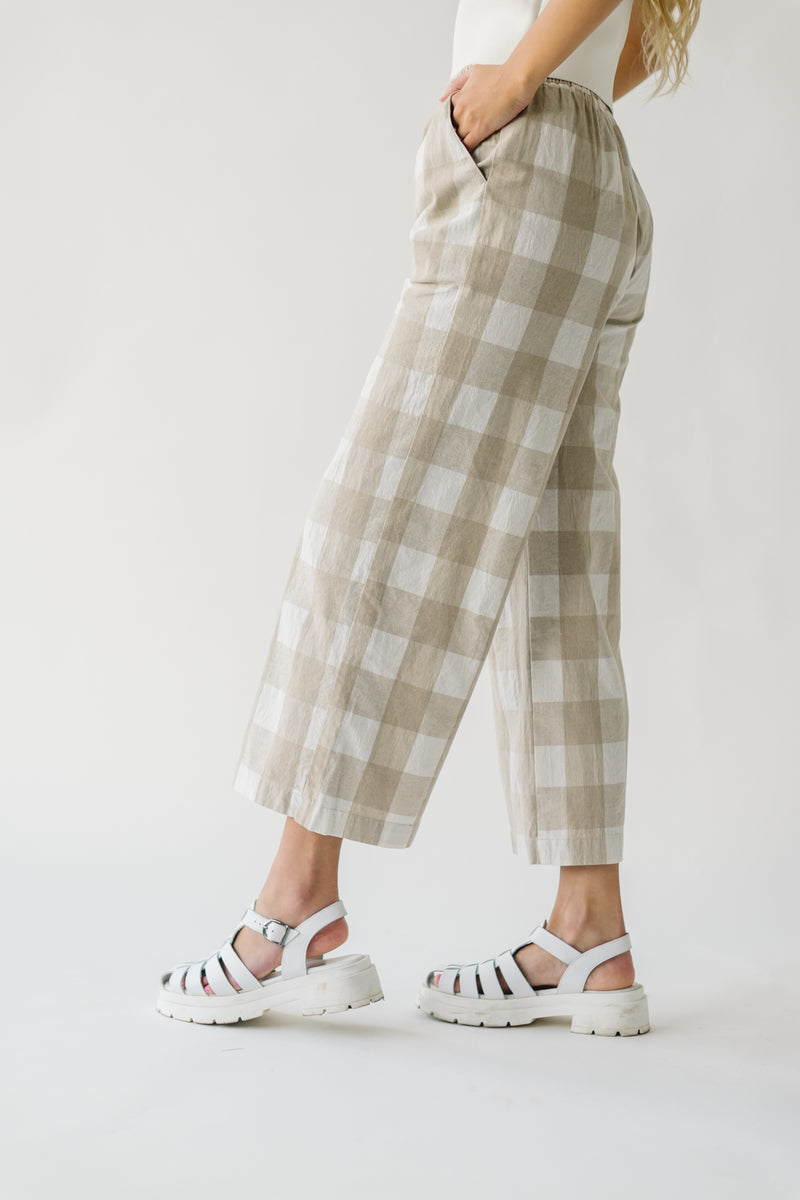 The Waterford Gingham Pant in Natural