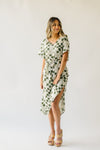 The Salisbury Satin Midi Dress in Checkered Green