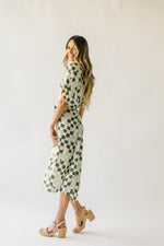 The Salisbury Satin Midi Dress in Checkered Green