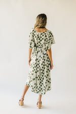 The Salisbury Satin Midi Dress in Checkered Green