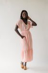 The Abbotsford Textured Maxi Dress in Coral Stripe