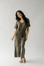 The Bellingham V-Neck Jumpsuit in Olive