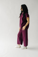 The Lenny Textured Top in Plum