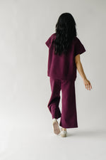 The Lenny Textured Top in Plum