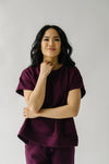 The Lenny Textured Top in Plum