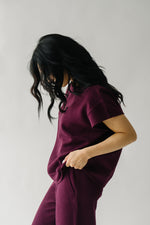 The Lenny Textured Top in Plum
