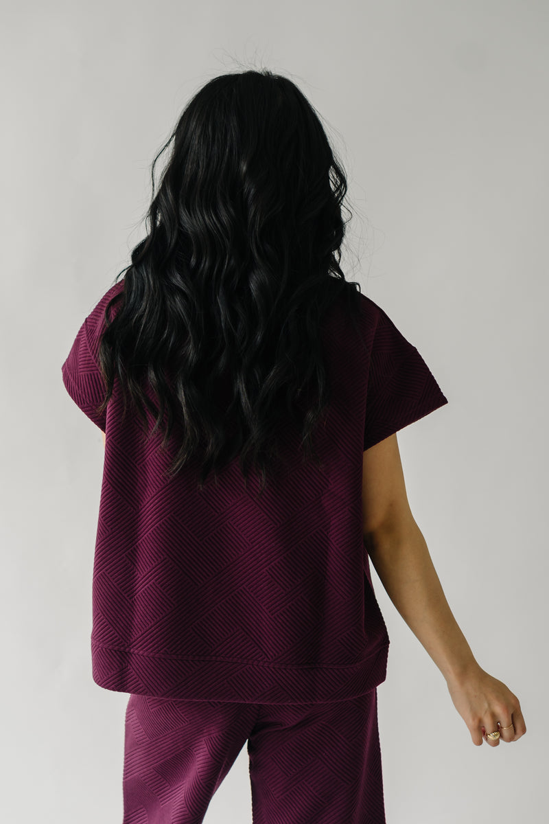 The Lenny Textured Top in Plum
