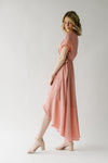 The Pandora Satin Wrap Dress in Blush
