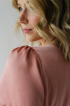 The Pandora Satin Wrap Dress in Blush