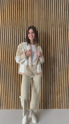 The Thando Button Up Corduroy Jacket in Beige Multi