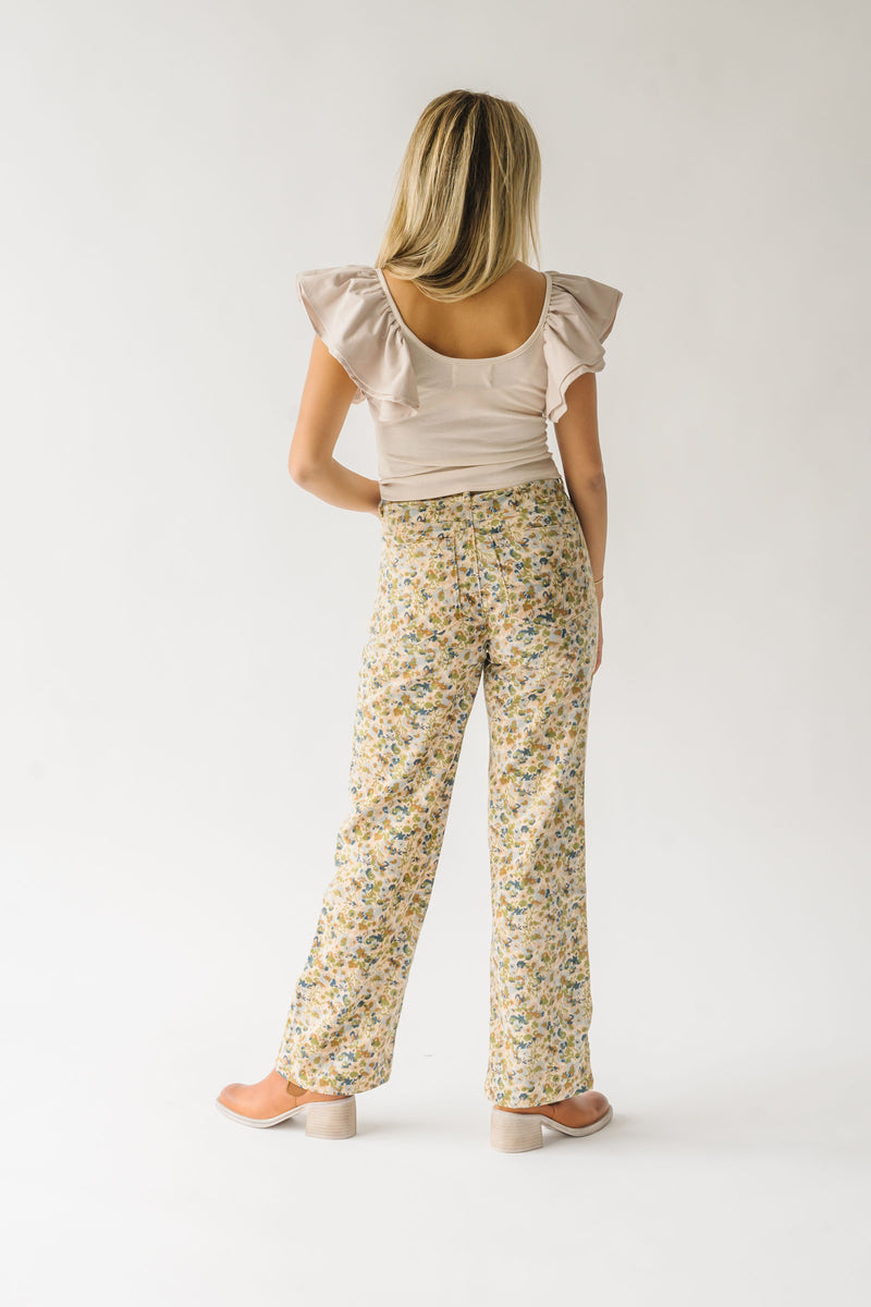 The Beth Corduroy Pants in Mustard Floral