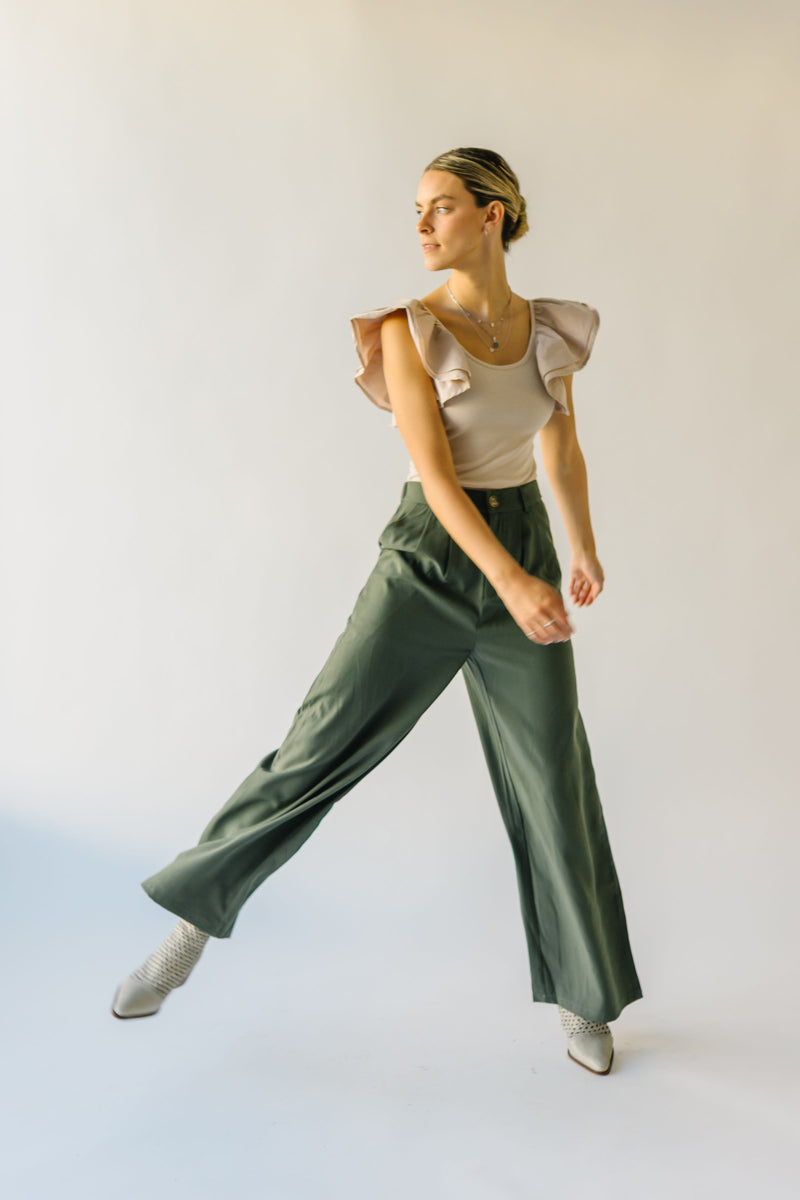 The Jorah Pleated Trouser in Olive