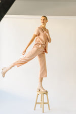 The Lylah Belted Trouser in Peach
