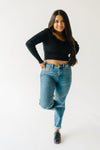 The Amir Fur Detail Cropped Sweater in Black