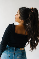 The Amir Fur Detail Cropped Sweater in Black