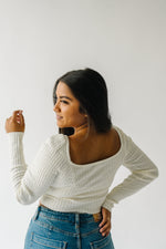The Amir Fur Detail Cropped Sweater in Off White