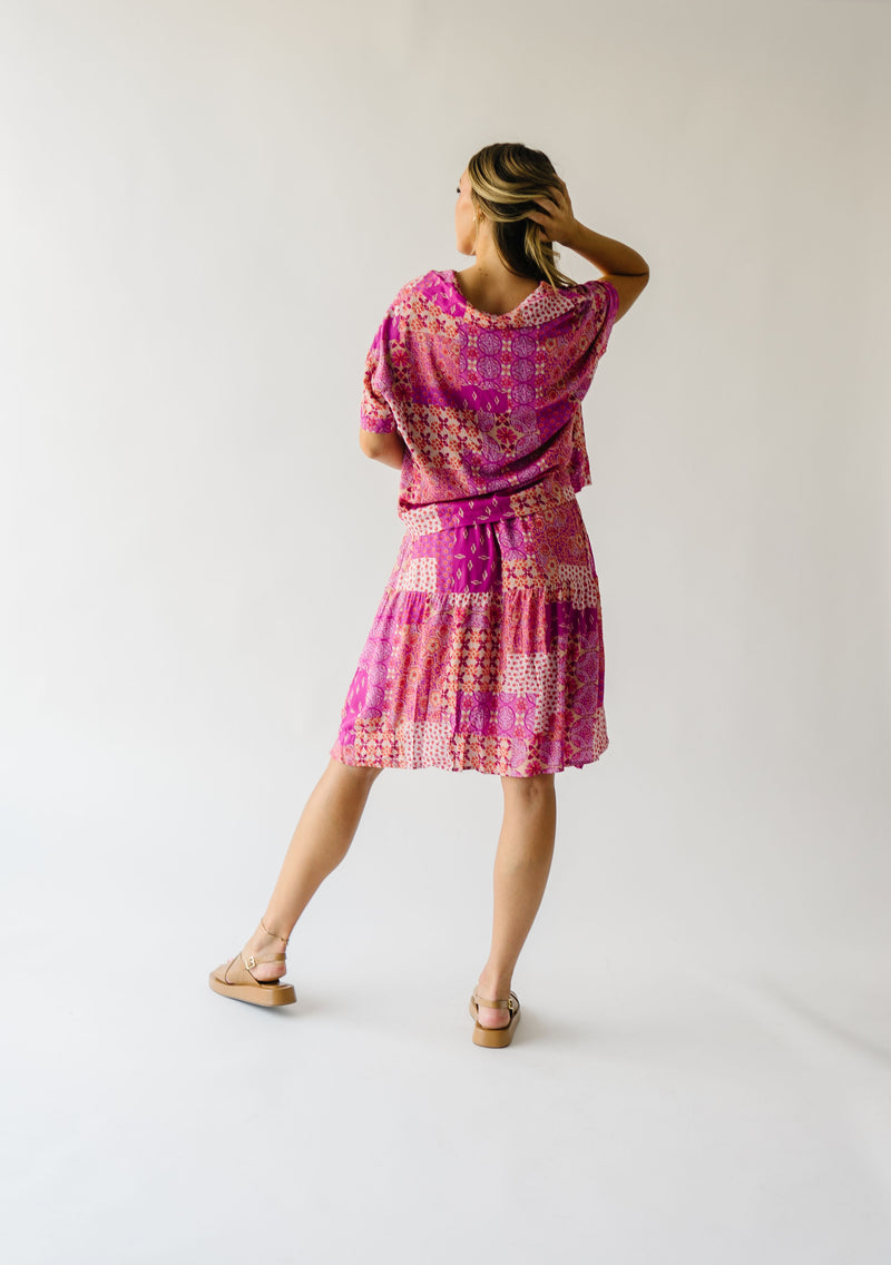 Piper & Scoot: The San Lucas Patchwork Skirt in Fuchsia