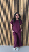 The Lenny Textured Top in Plum