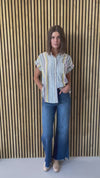Denim: Channy High Rise Wide Leg Jean in Dark Blue