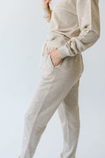 The Dagwood Embroidered Sweatpants in Oatmeal