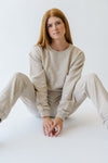 The Dagwood Embroidered Sweatpants in Oatmeal