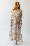 Piper & Scoot: The Corvallis Long Sleeved Maxi Dress in Beige Multi