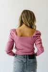 The Bixby Ribbed Square Neck Top in Rose