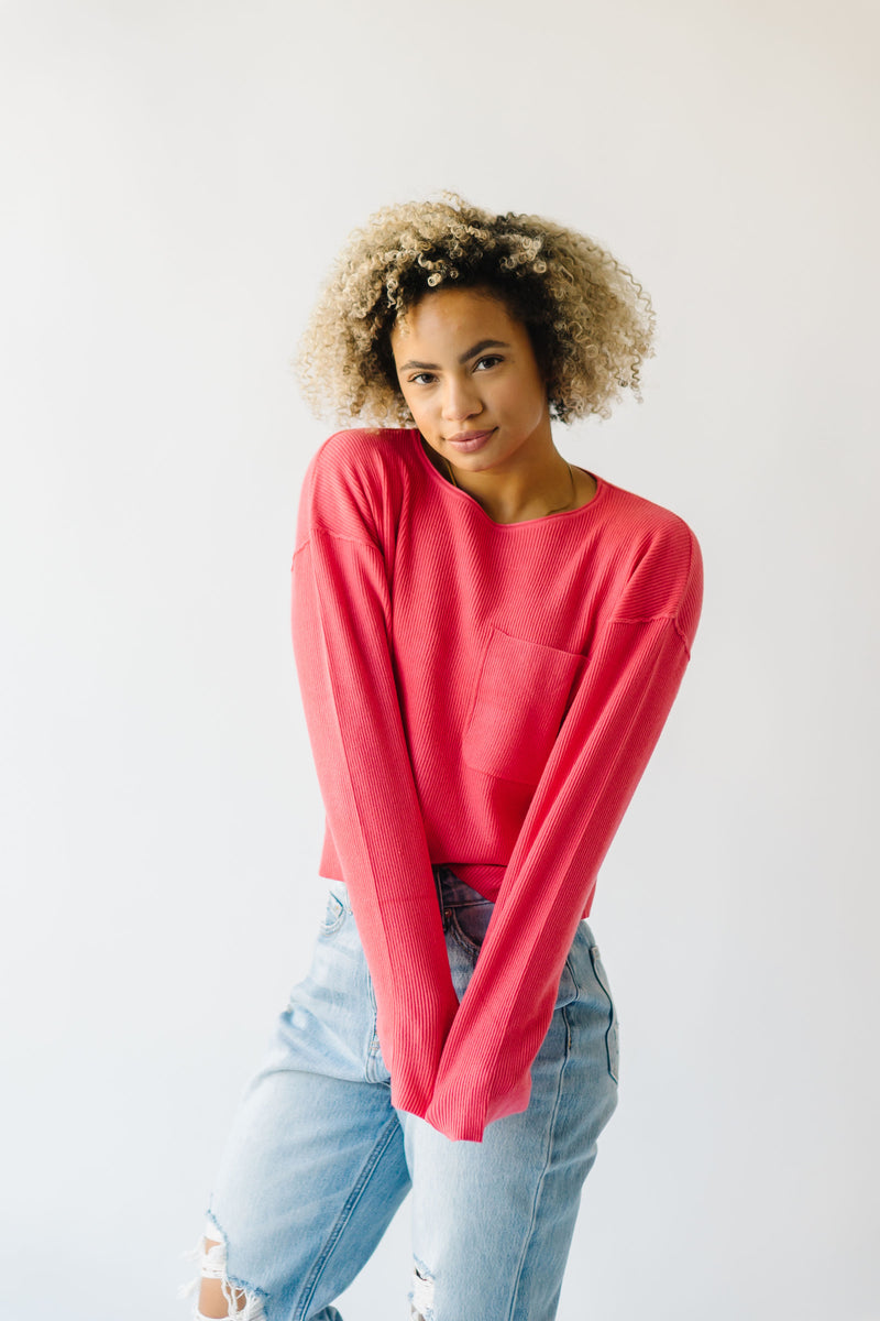 The Anya Boat Neck Sweater in Lipstick