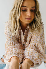 The Stanny Patterned Button Up Blouse in Blush