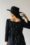 The Wilkes Embroidered Square Neck Dress in Black