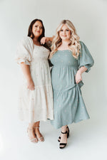 The Tommy Linen Midi Dress in Cream Floral