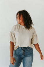 The Beaumont Bubble Sleeve Blouse in Stone