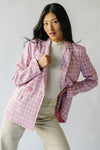 The Zuben Gingham Blazer Jacket in Pink