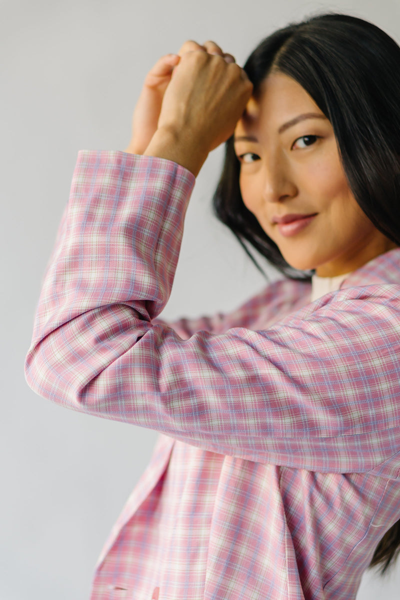 The Zuben Gingham Blazer Jacket in Pink