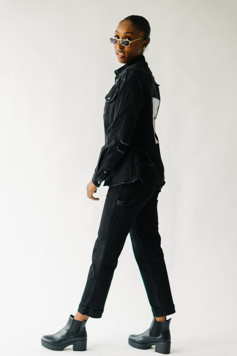 The Distressed Vegas Jacket in Black Denim