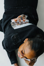 The Distressed Vegas Jacket in Black Denim
