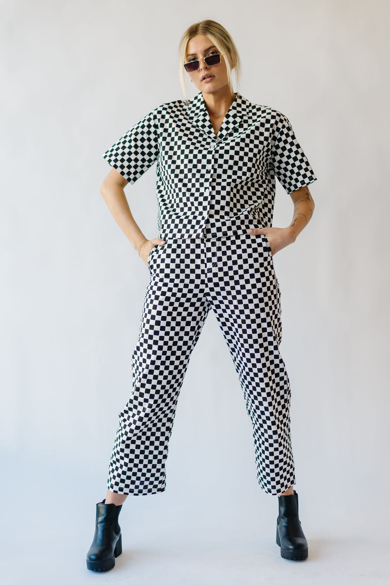The Bryce Checkered Pants in Black