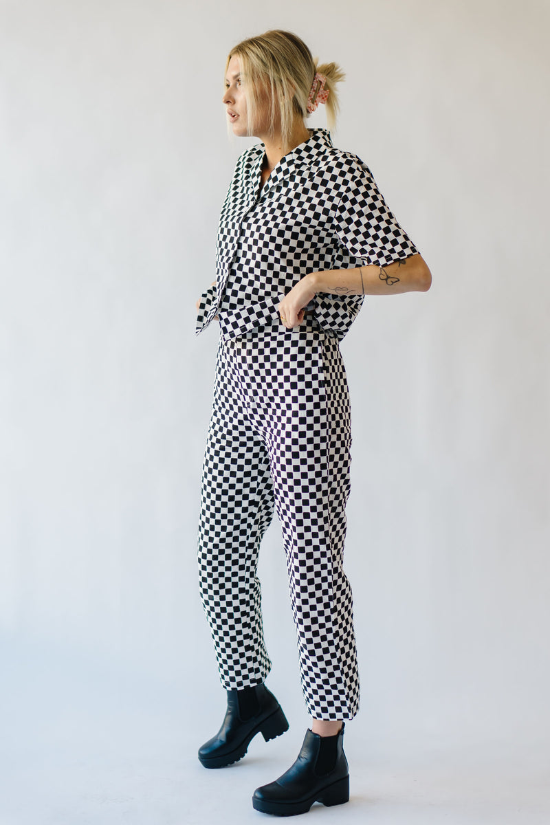 The Bryce Checkered Pants in Black