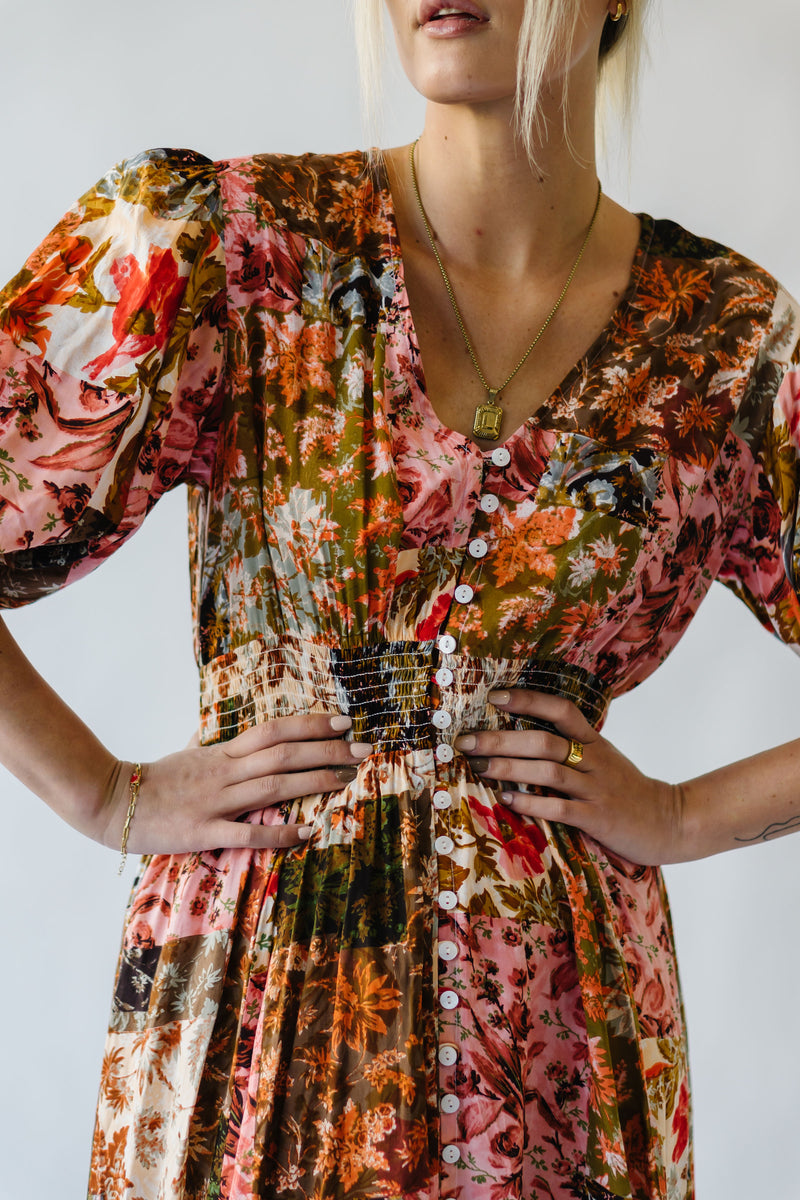 The Marlow Floral Maxi Dress in Patchwork Multi