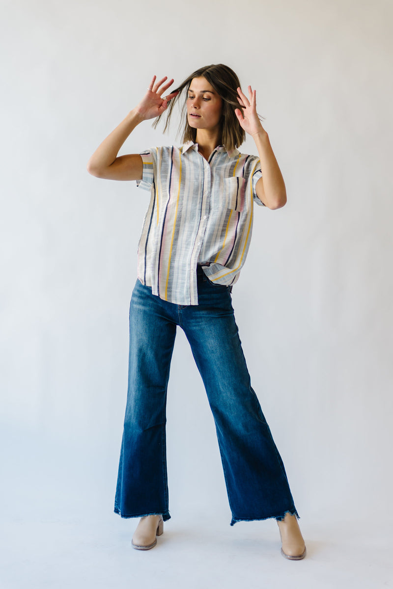 Denim: Channy High Rise Wide Leg Jean in Dark Blue