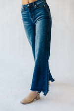 Denim: Channy High Rise Wide Leg Jean in Dark Blue